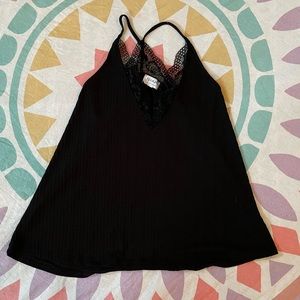 Escape by Blu Pepper Black Flowy Tank Top